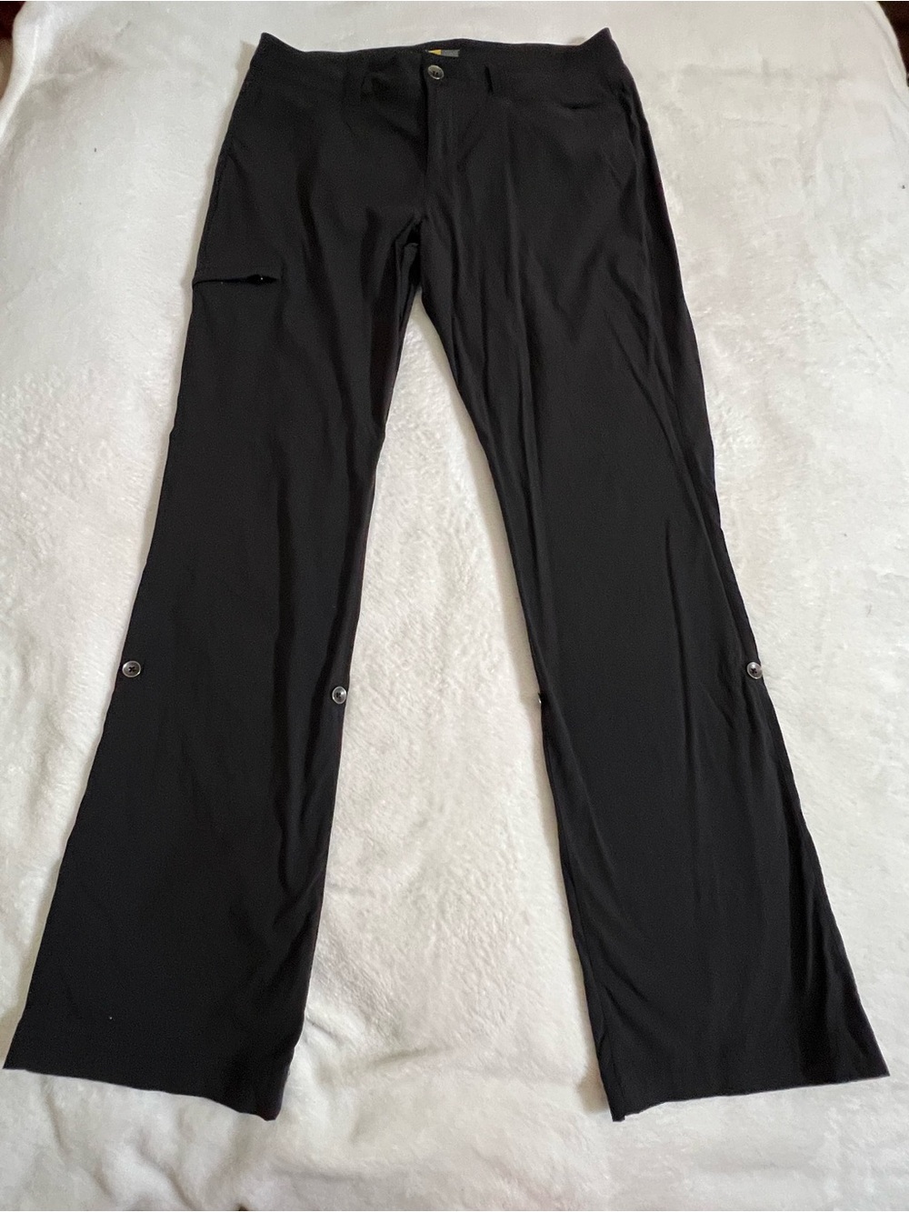 Eddie Bauer Black Women's Button-Detail Wide Leg Pants size 12